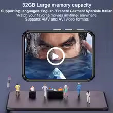 UP To 128GB Mini MP3 Player Bluetooth 5.4 HiFi MP3 Walkman 2.4 Inch Touch Screen Video Music Player Built-in Speaker recording